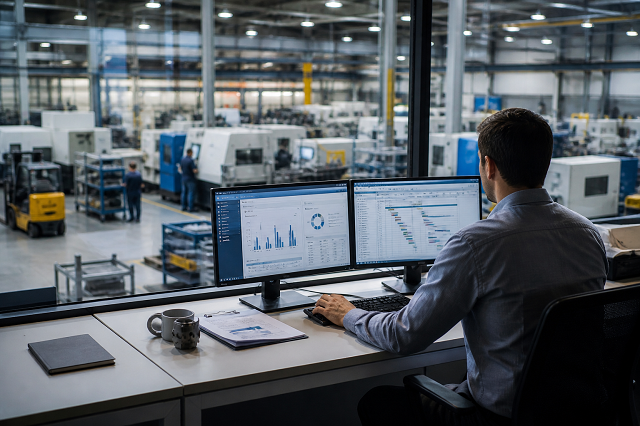 pilotage production industrielle suivi fabrication écran logiciel gestion usine